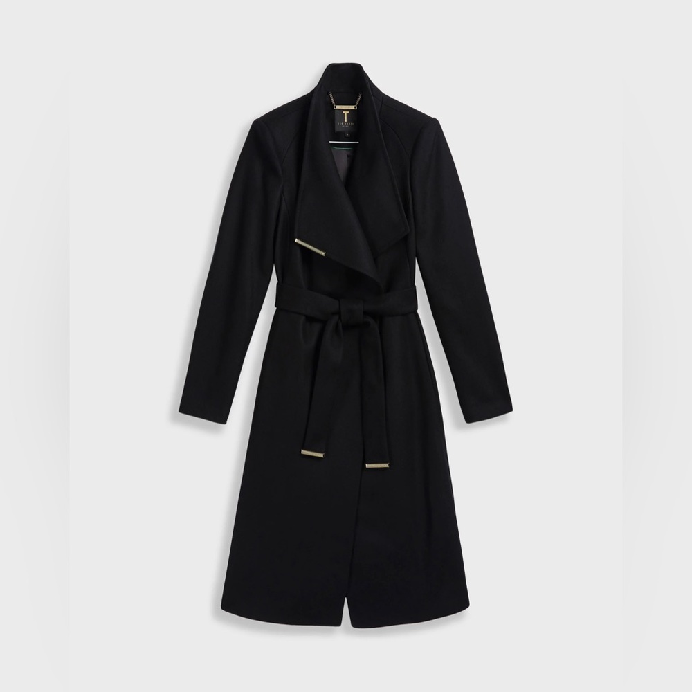 Ted Baker black wrap coat in good condition.